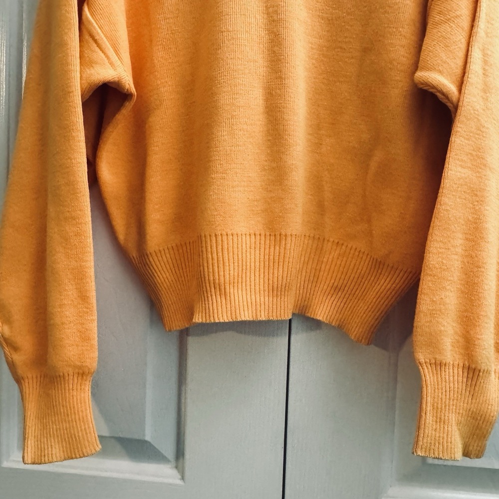 Vtg 80s 90s Obermeyer Womens Small Wool Knit Ski-T‎ Turtleneck Sweater Orange - Picture 4 of 10